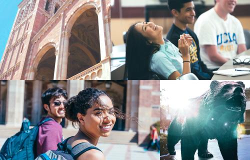 A collage of UCLA students and campus shots.