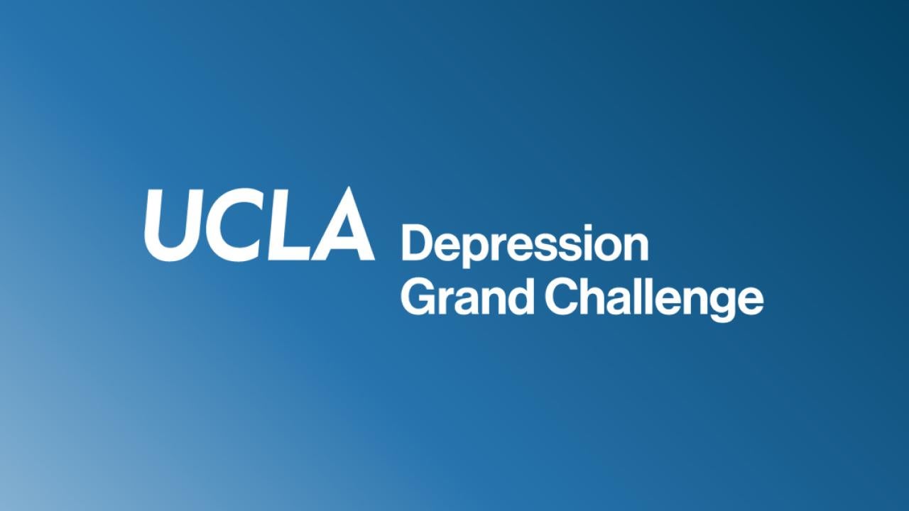 UCLA Depression Grand Challenge logo over a blue gradient