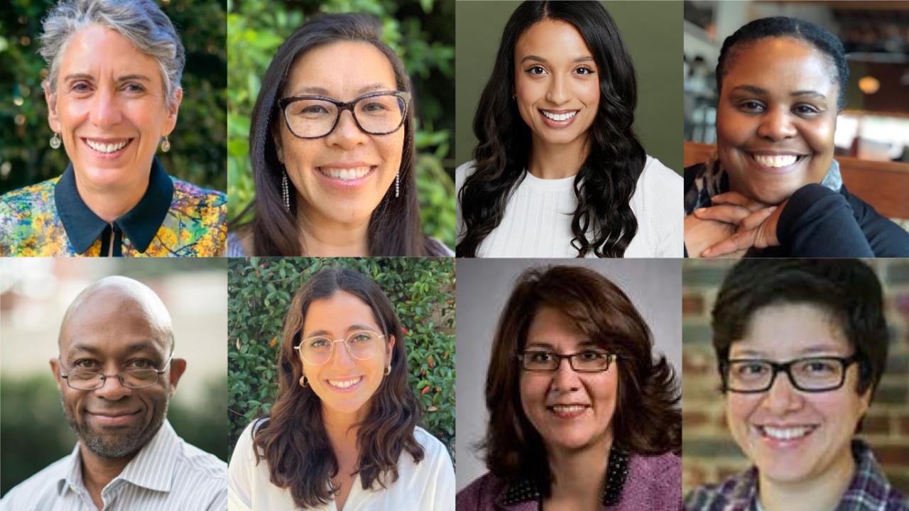 A collage of 8 UCLA affiliated staff & faculty members.